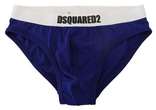 Dsquared² Chic Blue & White Cotton Blend Briefs Dsquared²