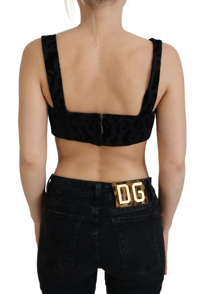 Dolce & Gabbana Elegant Black Cotton Blend Bustier Corset Top Dolce & Gabbana