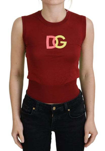 Dolce & Gabbana Elegant Silk Casual Top Red Green Dolce & Gabbana