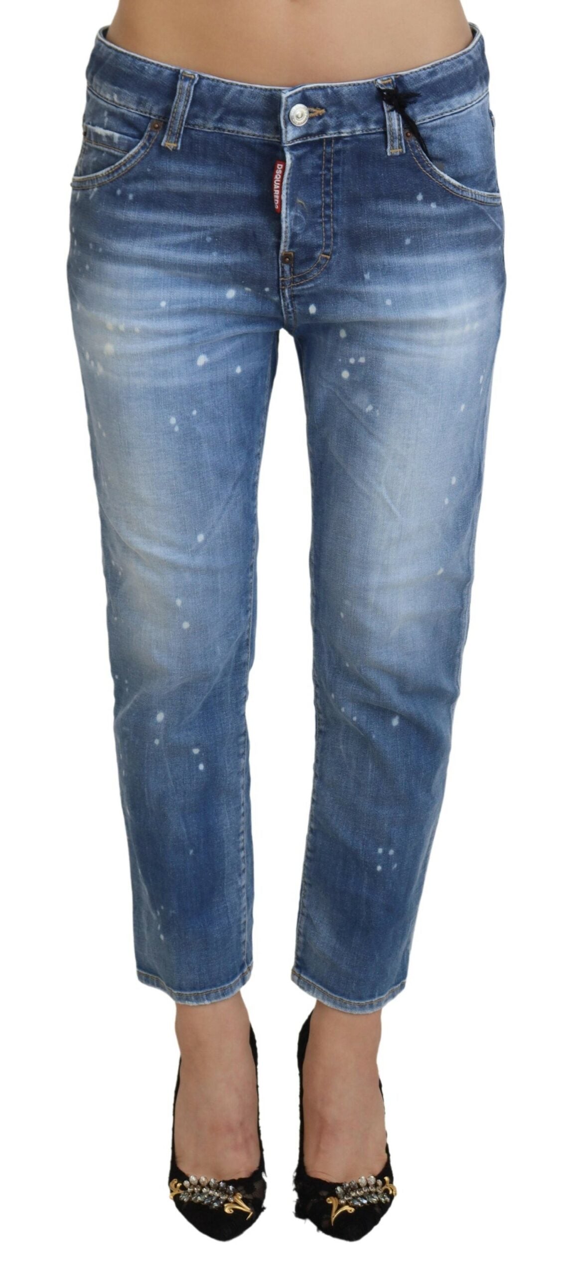 Dsquared² Chic Cropped Blue Denim - Elevate Your Casual Look Dsquared²