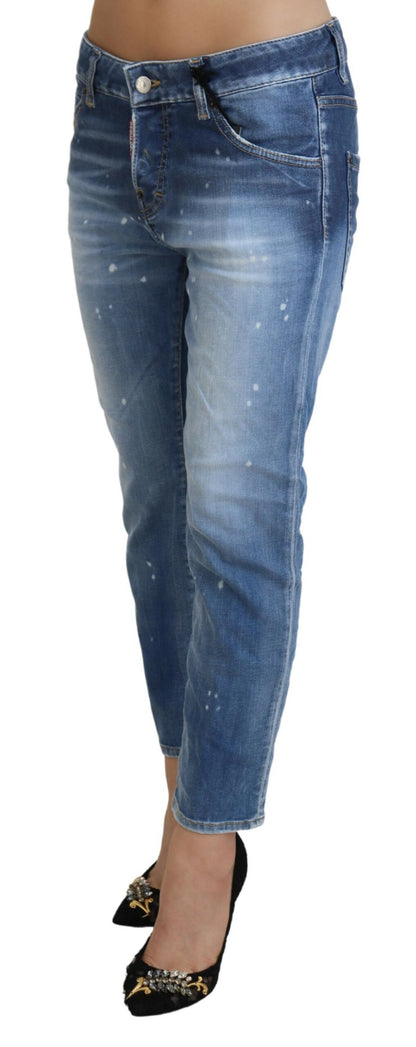 Dsquared² Chic Cropped Blue Denim - Elevate Your Casual Look Dsquared²