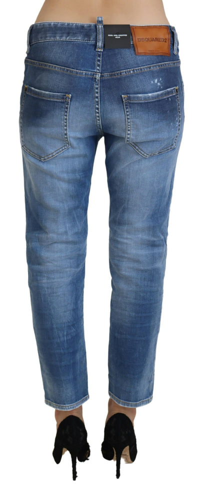 Dsquared² Chic Cropped Blue Denim - Elevate Your Casual Look Dsquared²