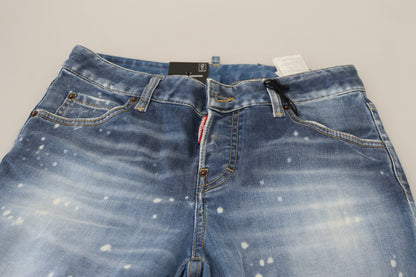 Dsquared² Chic Cropped Blue Denim - Elevate Your Casual Look Dsquared²