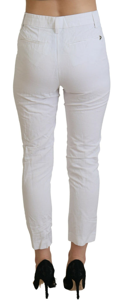 Dondup Elegant High Waist Tapered White Pants Dondup