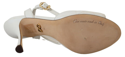 Dolce & Gabbana Devotion Embellished White Leather Stilettos Dolce & Gabbana