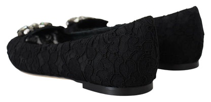 Dolce & Gabbana Elegant Floral Lace Flat Vally Shoes Dolce & Gabbana