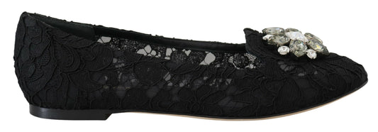 Dolce & Gabbana Elegant Floral Lace Flat Vally Shoes Dolce & Gabbana