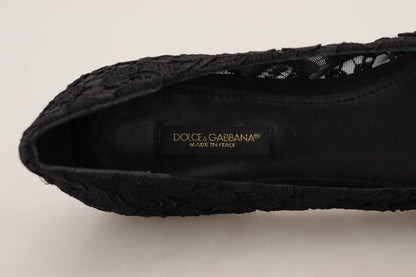 Dolce & Gabbana Elegant Floral Lace Flat Vally Shoes Dolce & Gabbana