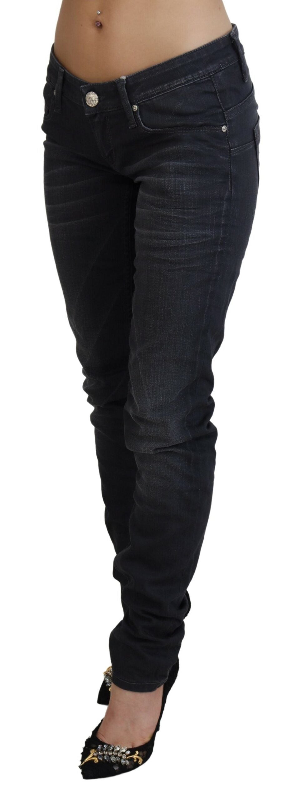 Acht Sleek Black Washed Slim Fit Denim Acht