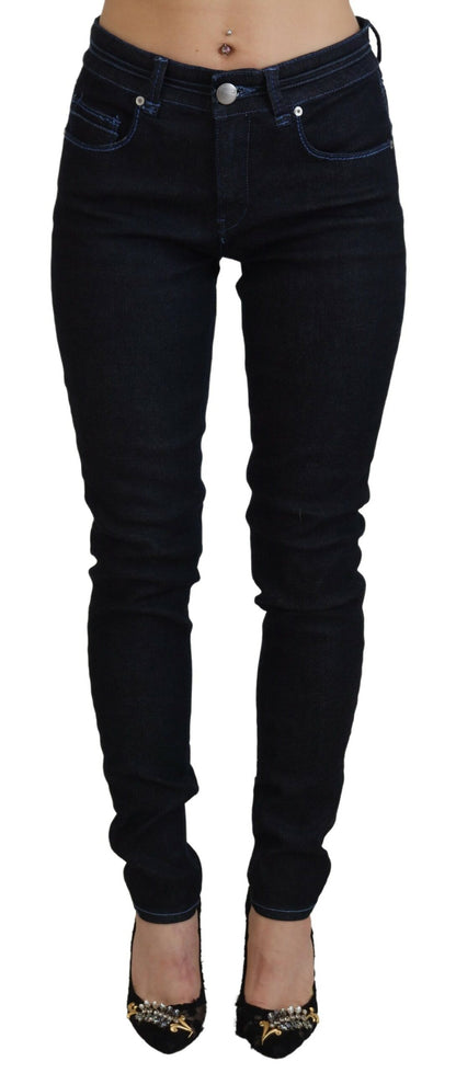 Acht Chic Slim-Fit Cotton Denim in Dark Blue Acht