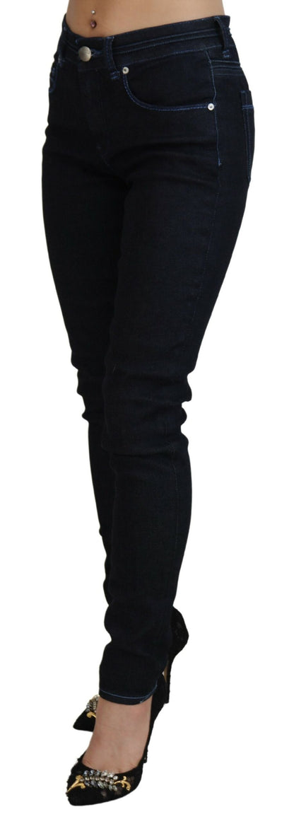 Acht Chic Slim-Fit Cotton Denim in Dark Blue Acht