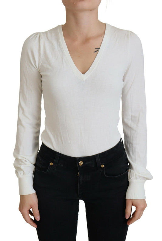 Patrizia Pepe Chic Ivory Casual Blouse Patrizia Pepe