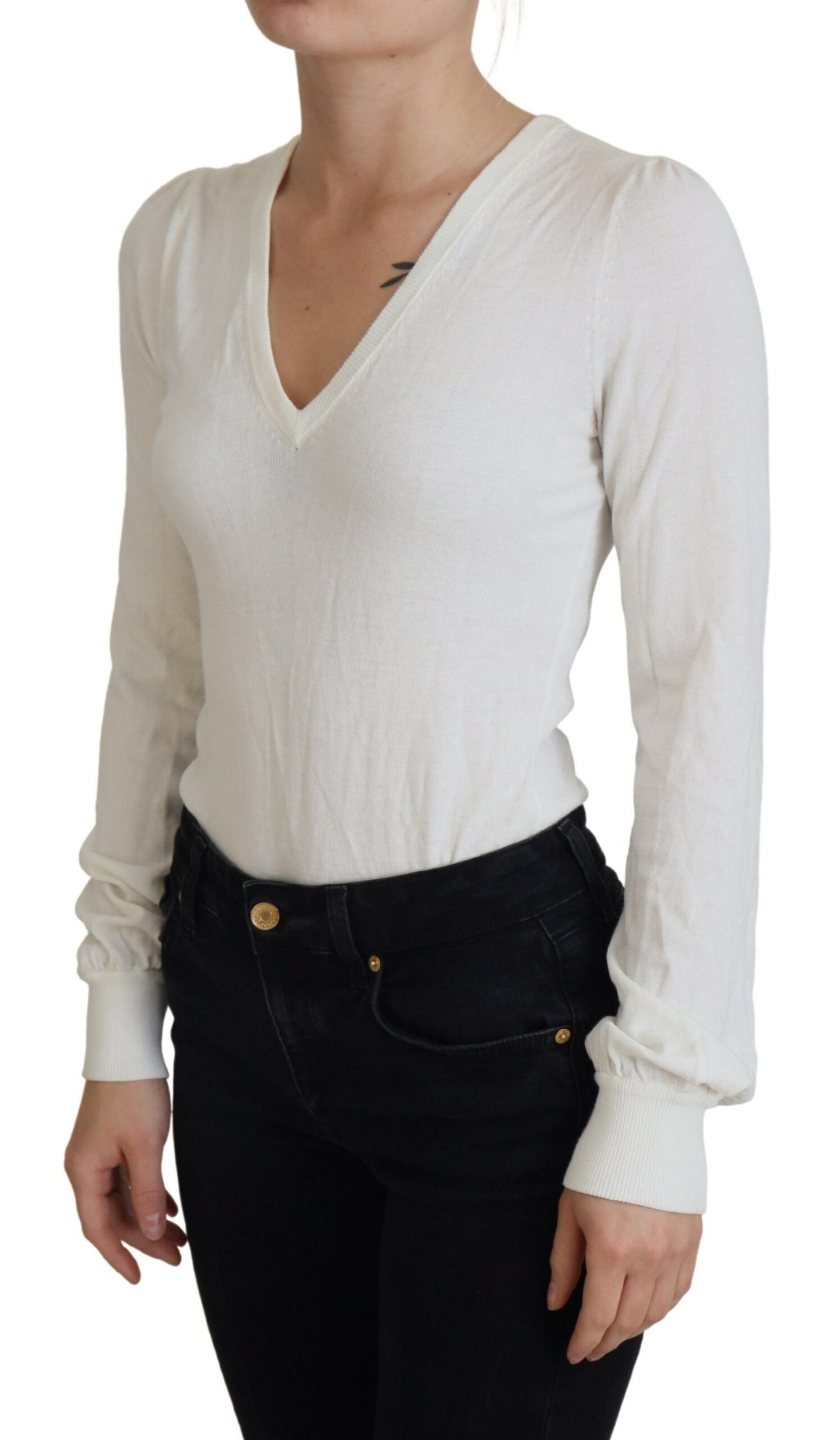 Patrizia Pepe Chic Ivory Casual Blouse Patrizia Pepe