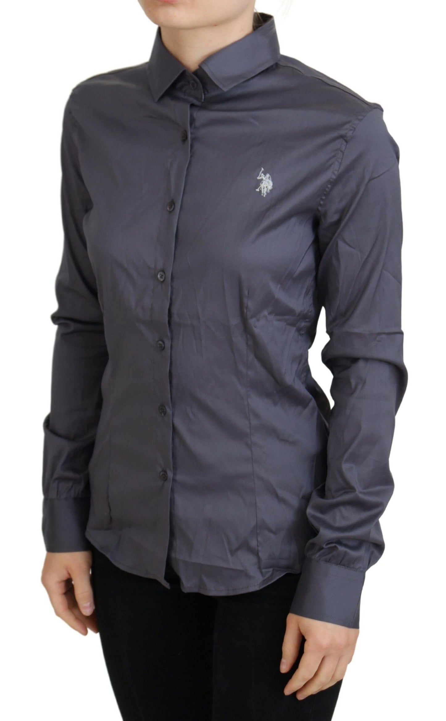 U.S. POLO ASSN. Elegant Gray Long Sleeve Polo Top U.S. POLO ASSN.