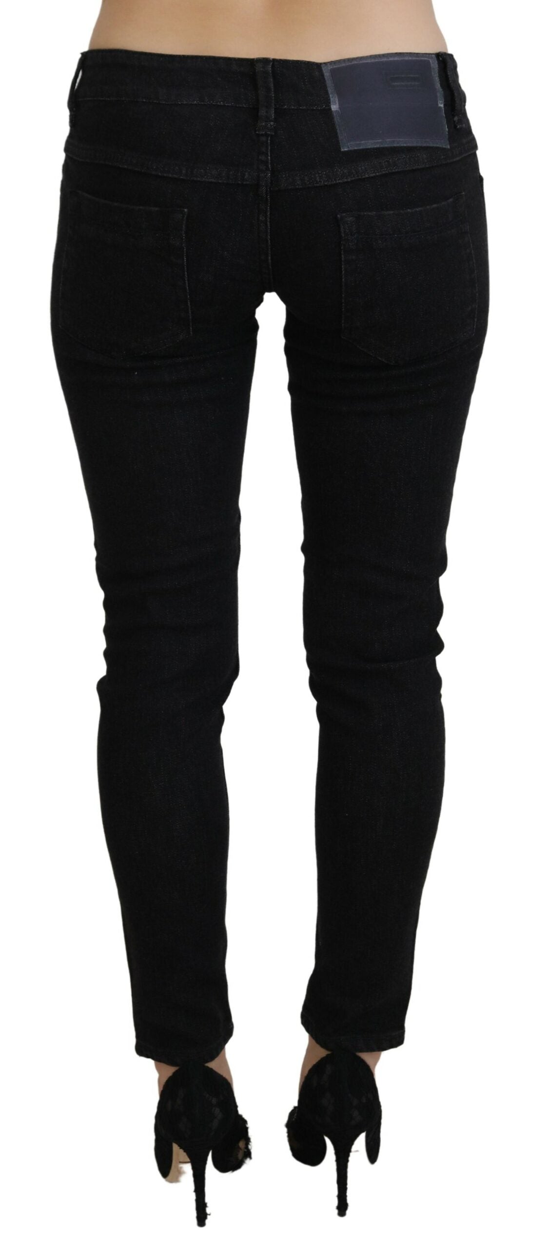 Acht Sleek Cotton Slim Fit Denim In Black Acht