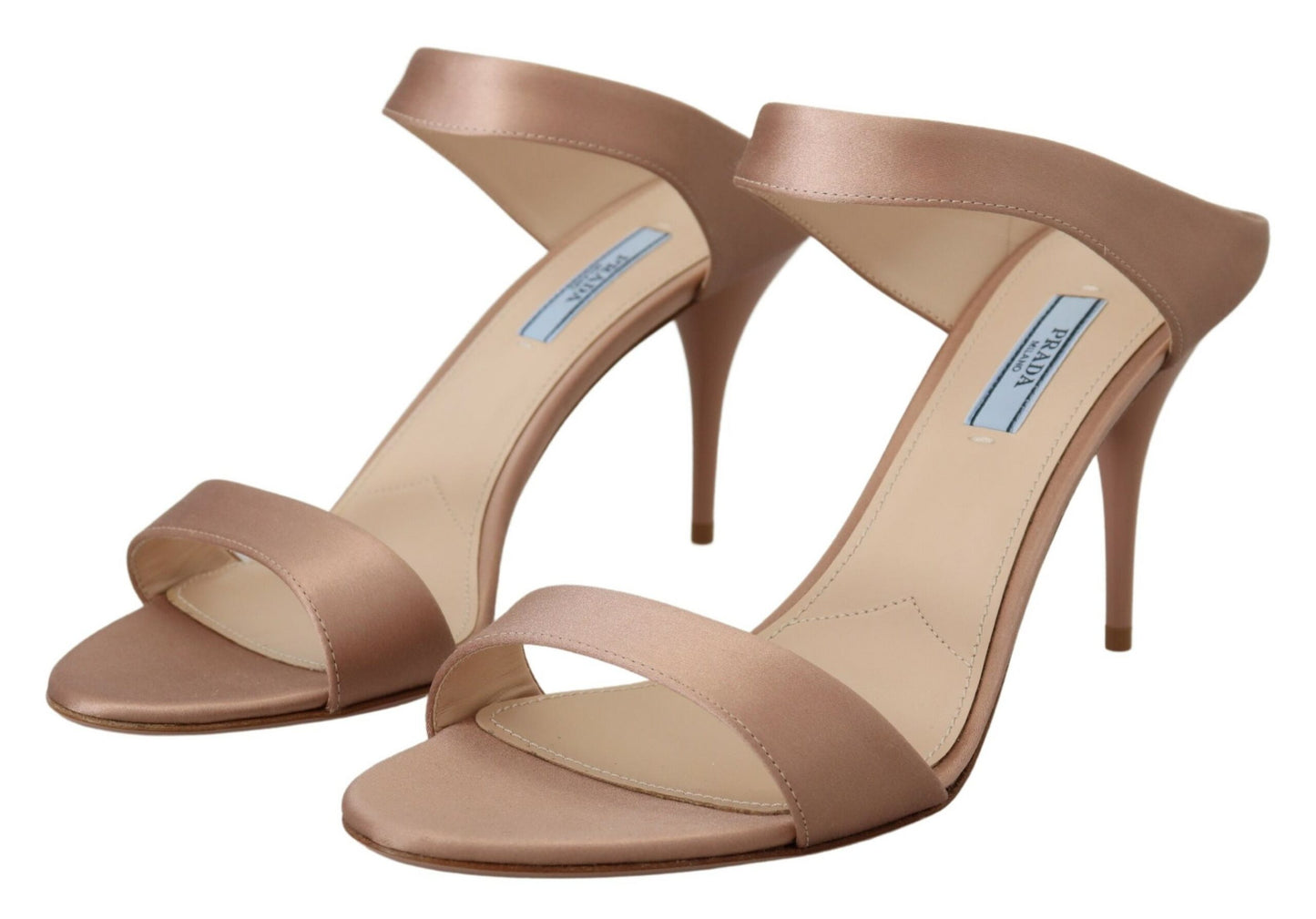 Prada Glimmering Rose Gold Leather Heels Prada