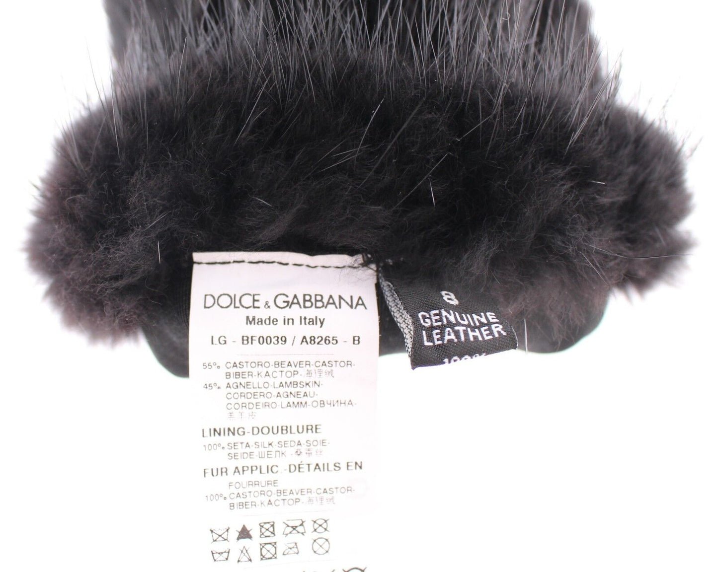 Dolce & Gabbana Elegant Elbow-Length Beaver Fur Gloves Dolce & Gabbana