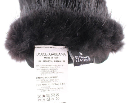 Dolce & Gabbana Elegant Elbow-Length Beaver Fur Gloves Dolce & Gabbana