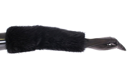 Dolce & Gabbana Elegant Elbow-Length Beaver Fur Gloves Dolce & Gabbana