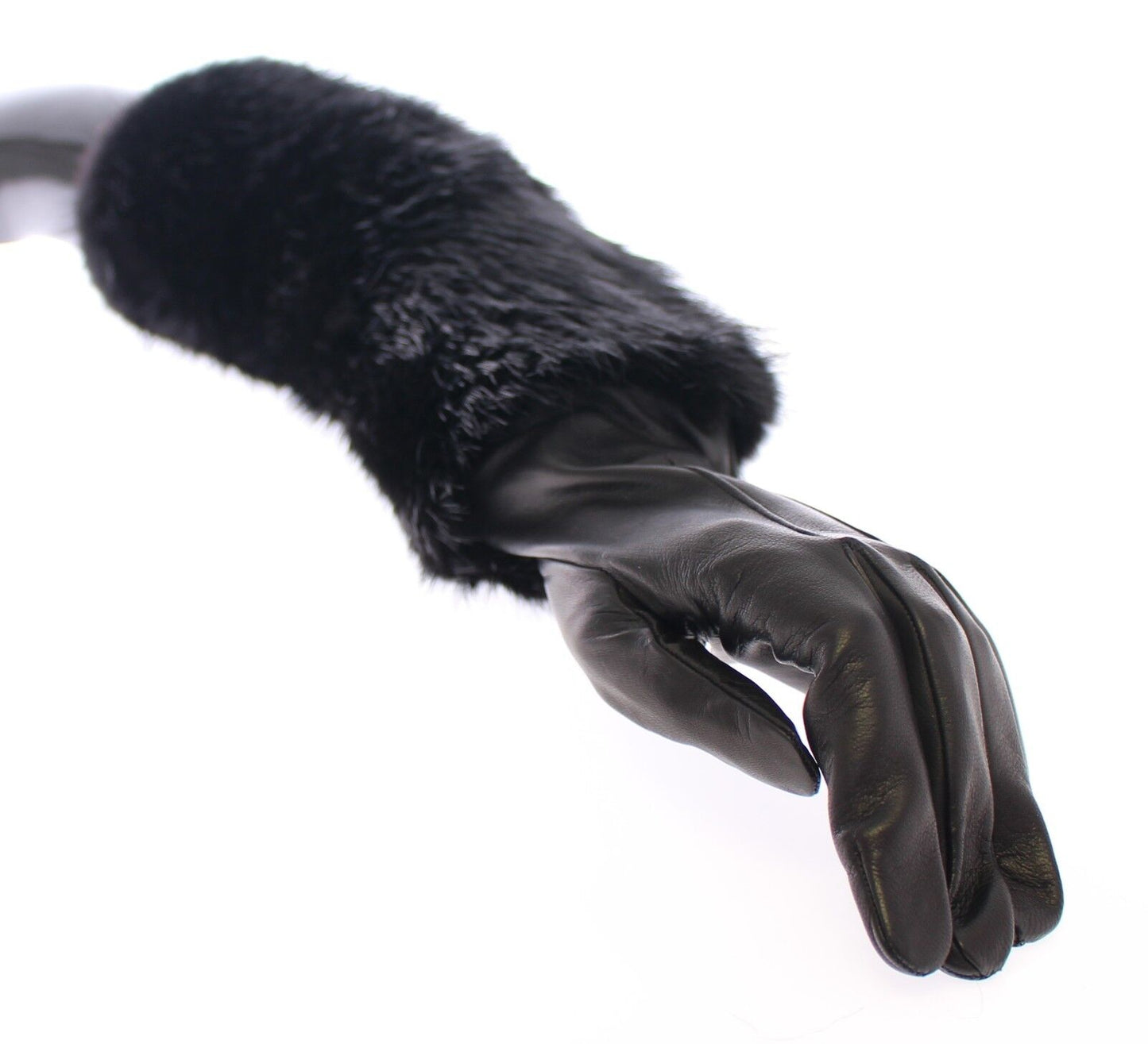 Dolce & Gabbana Elegant Elbow-Length Beaver Fur Gloves Dolce & Gabbana