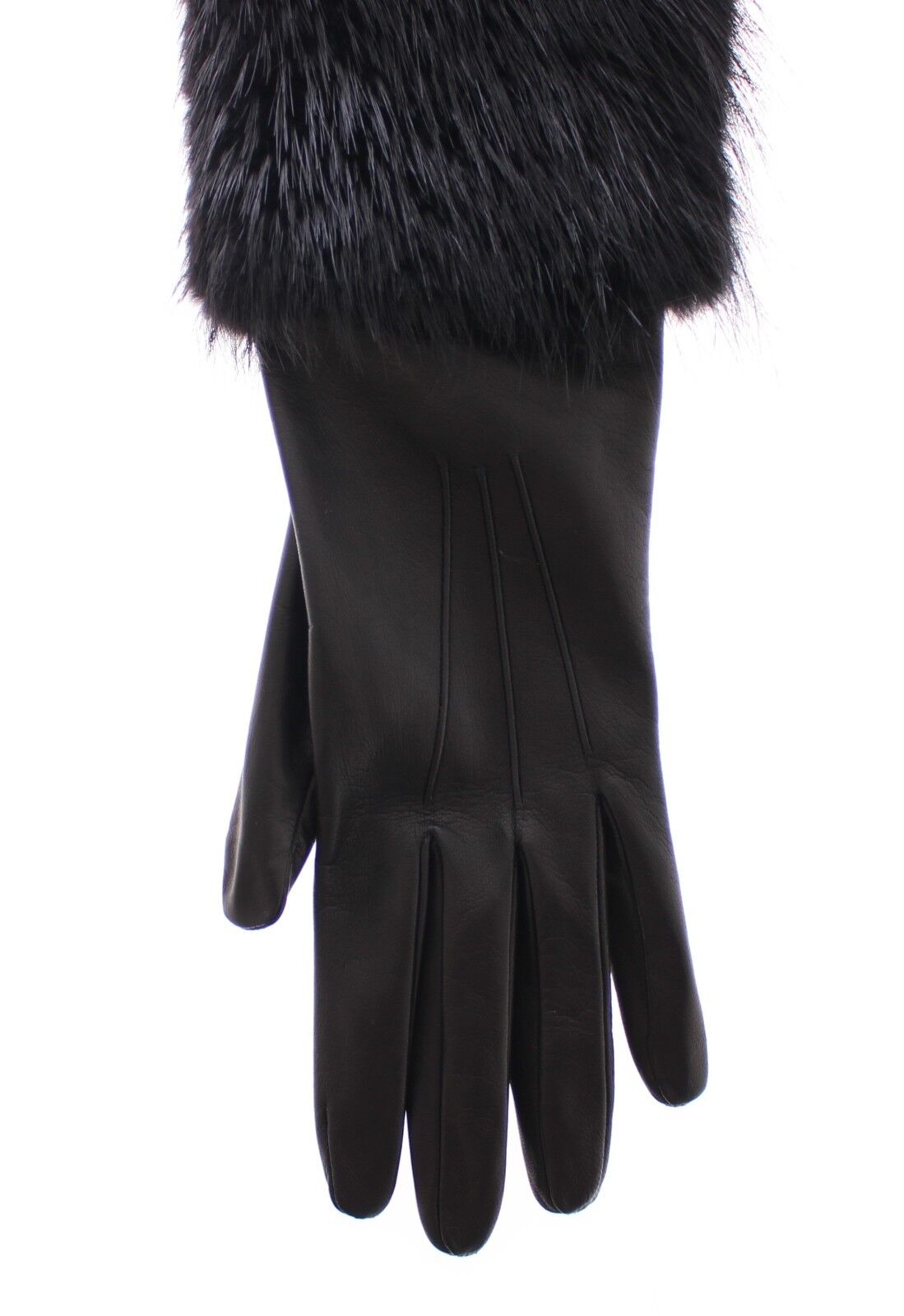 Dolce & Gabbana Elegant Elbow-Length Beaver Fur Gloves Dolce & Gabbana