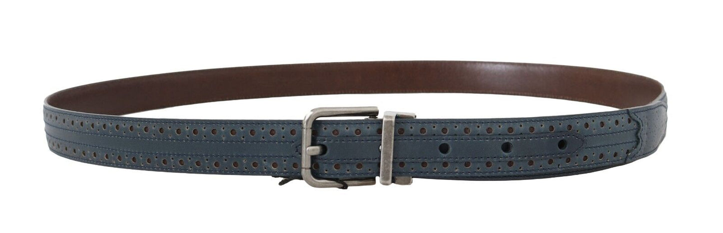 Dolce & Gabbana Elegant Blue Leather Men's Belt Dolce & Gabbana