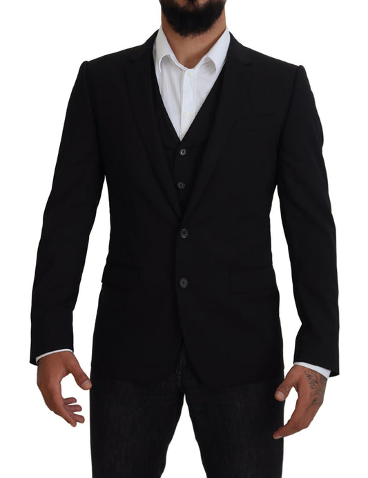 Dolce & Gabbana Elegant Black Martini Two-Piece Suit Dolce & Gabbana