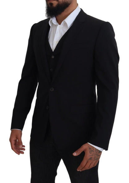 Dolce & Gabbana Elegant Black Martini Two-Piece Suit Dolce & Gabbana