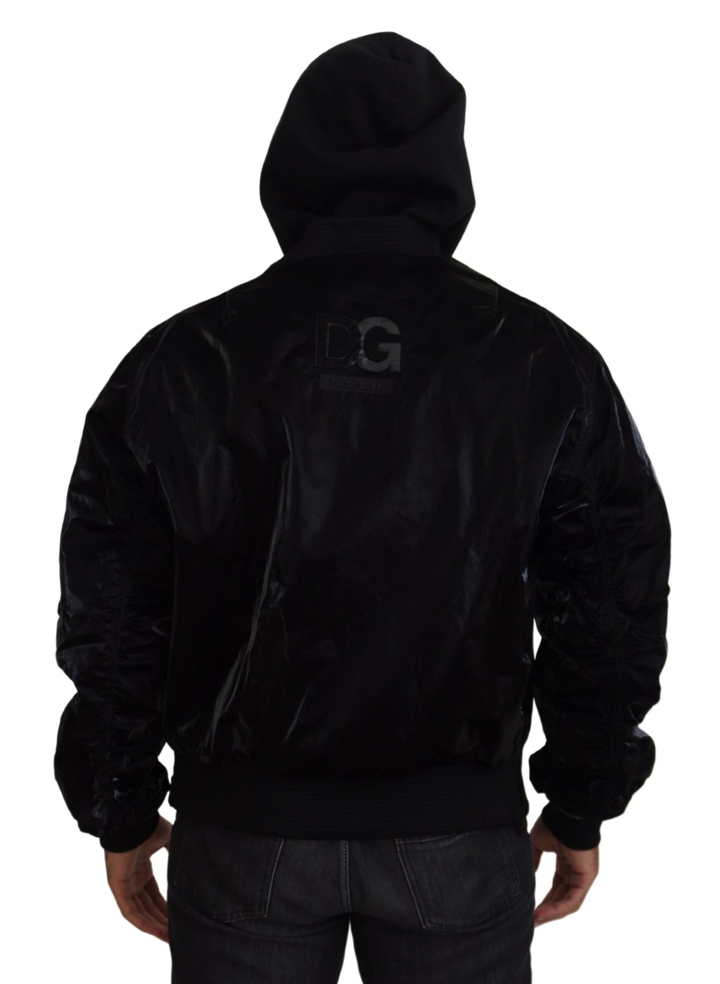 Dolce & Gabbana Elegant Black Bomber Hooded Jacket Dolce & Gabbana