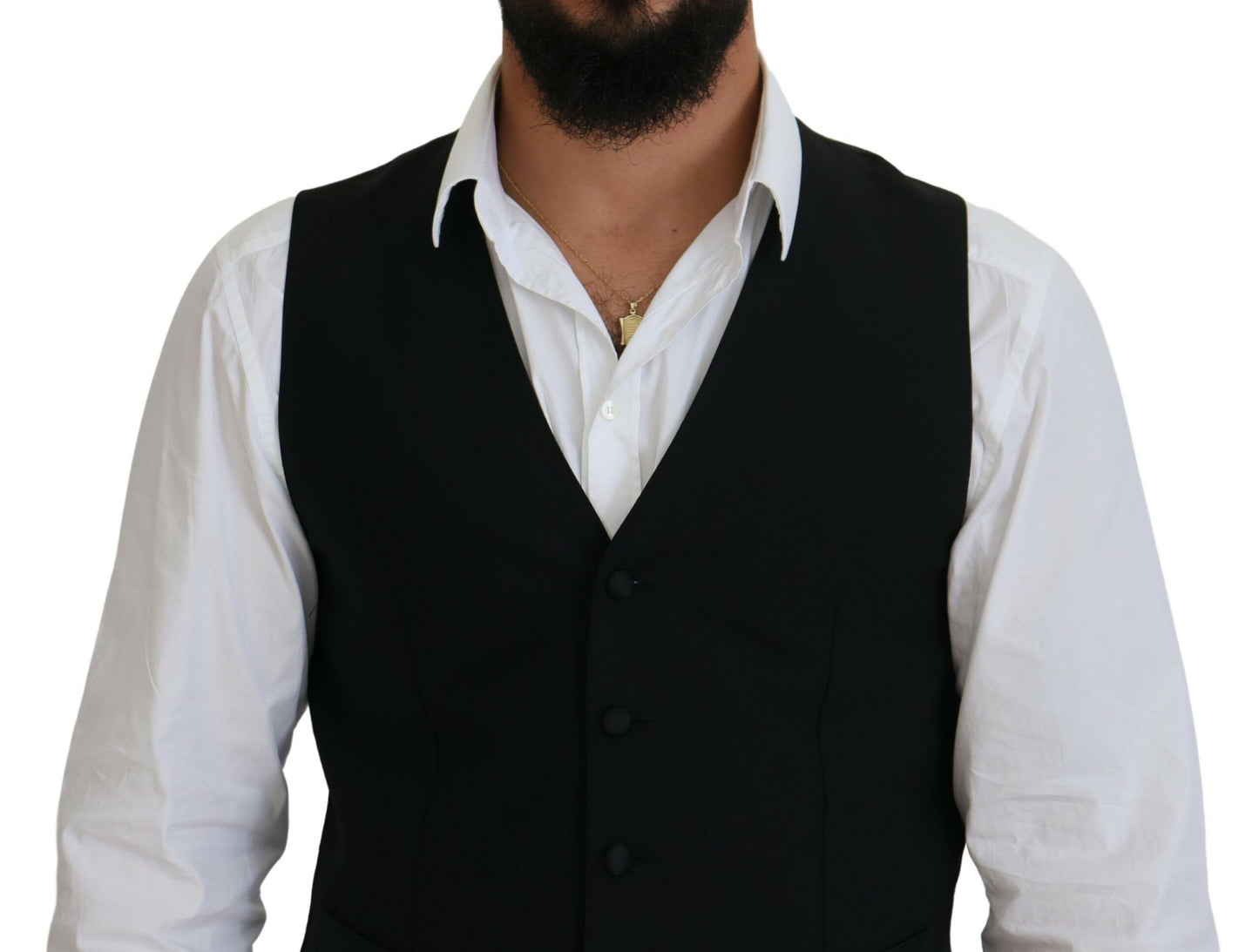 Dolce & Gabbana Elegant Black Formal Dress Vest Dolce & Gabbana