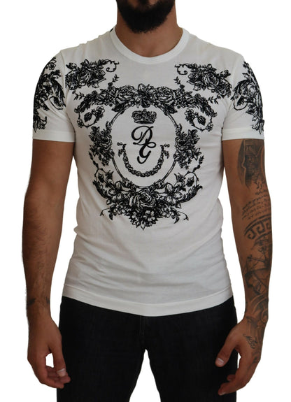 Dolce & Gabbana Elegant Floral Crown Tee Dolce & Gabbana