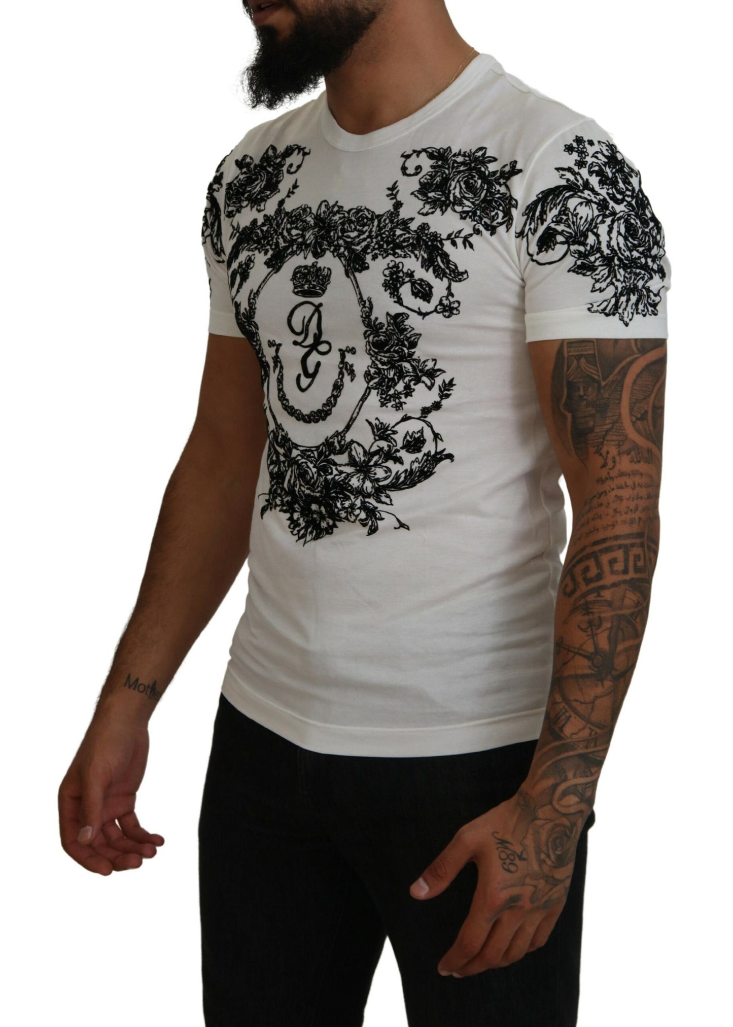 Dolce & Gabbana Elegant Floral Crown Tee Dolce & Gabbana