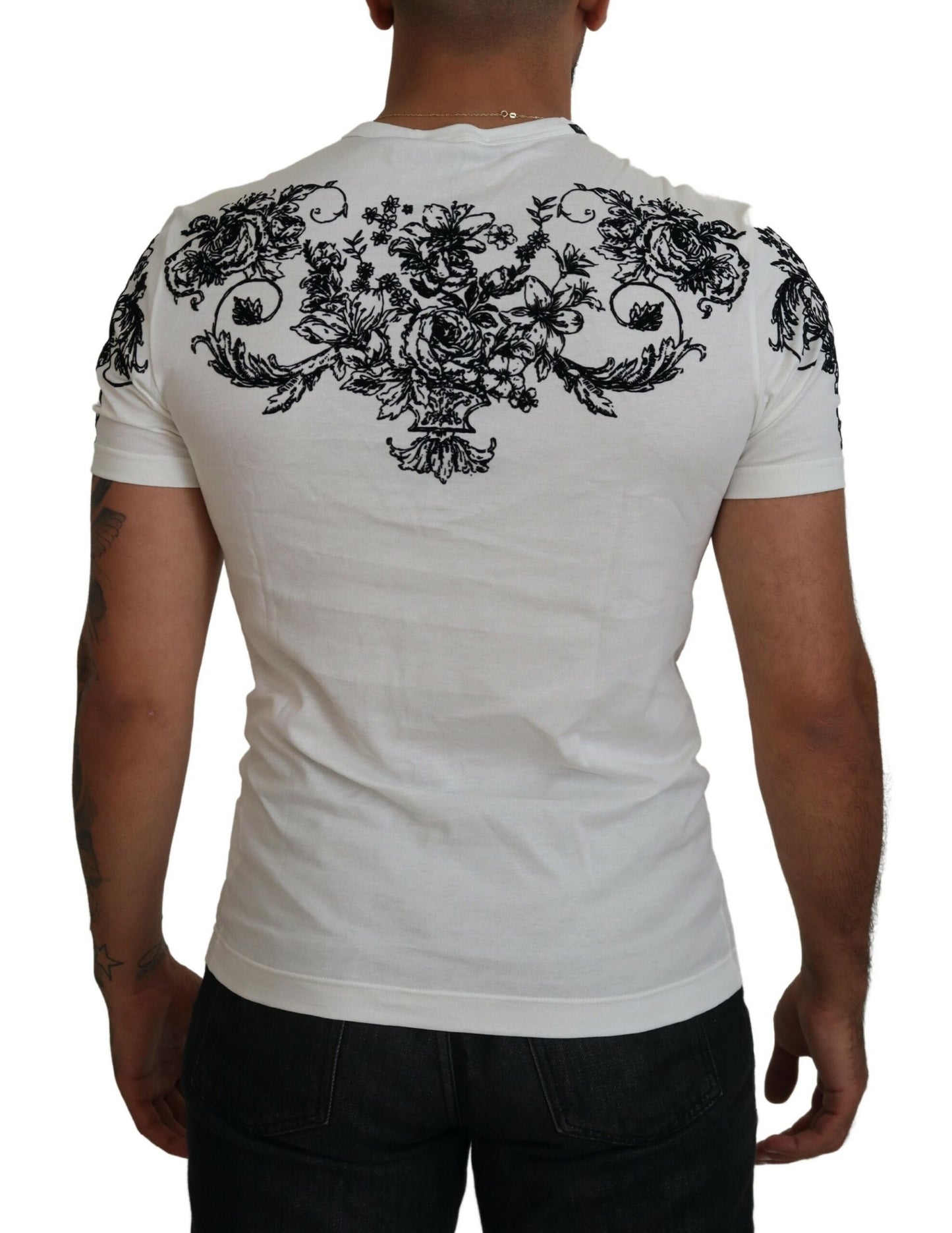 Dolce & Gabbana Elegant Floral Crown Tee Dolce & Gabbana