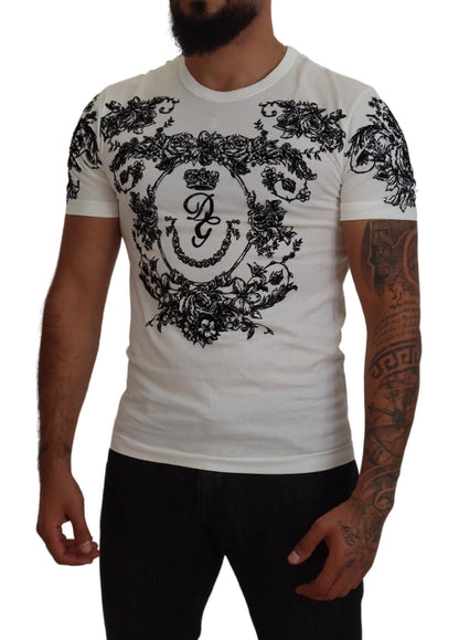 Dolce & Gabbana Elegant Floral Crown Tee Dolce & Gabbana