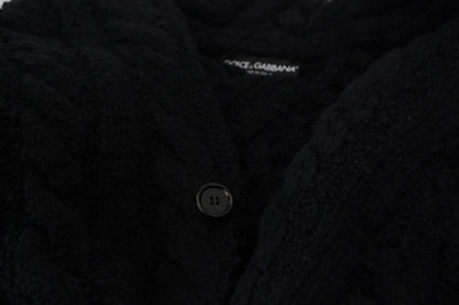 Dolce & Gabbana Elegant Black Wool-Cashmere Cardigan Sweater Dolce & Gabbana