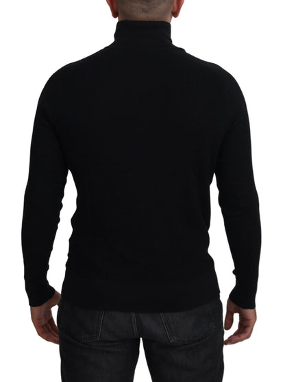 Dolce & Gabbana Elegant Silk Blend Black Pullover Sweater Dolce & Gabbana