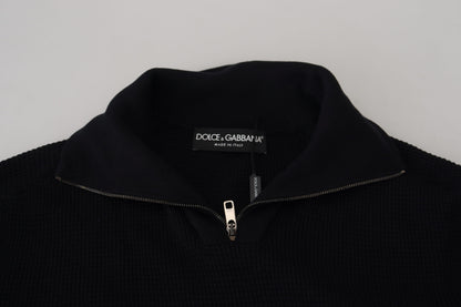 Dolce & Gabbana Elegant Silk Blend Black Pullover Sweater Dolce & Gabbana