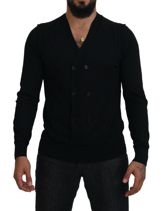 Dolce & Gabbana Elegant Black Cashmere Cardigan Sweater Dolce & Gabbana