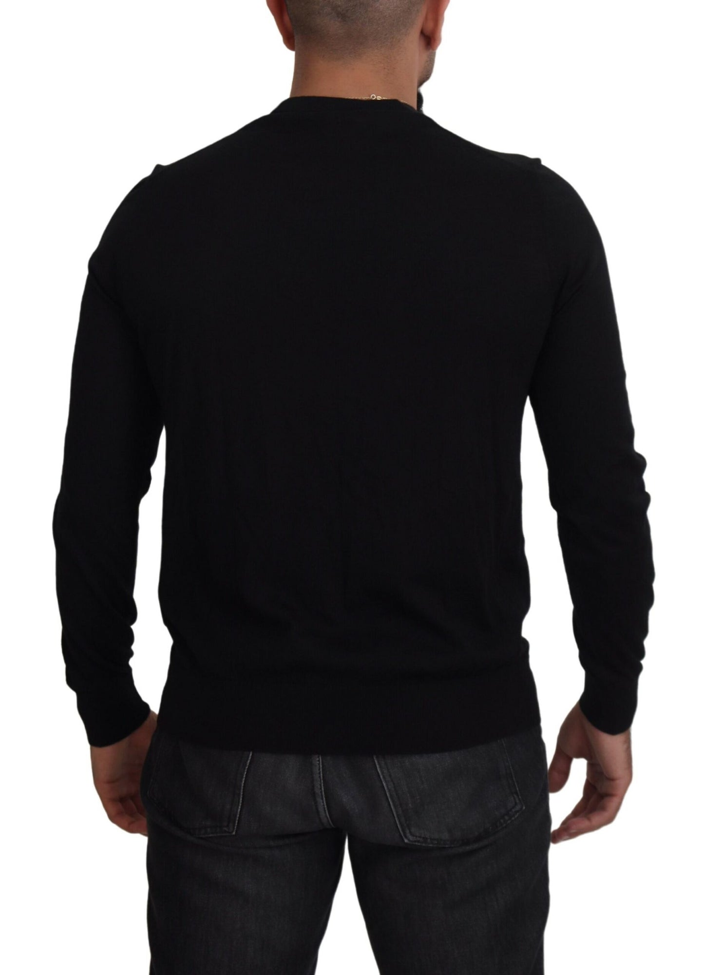 Dolce & Gabbana Elegant Black Cashmere Cardigan Sweater Dolce & Gabbana