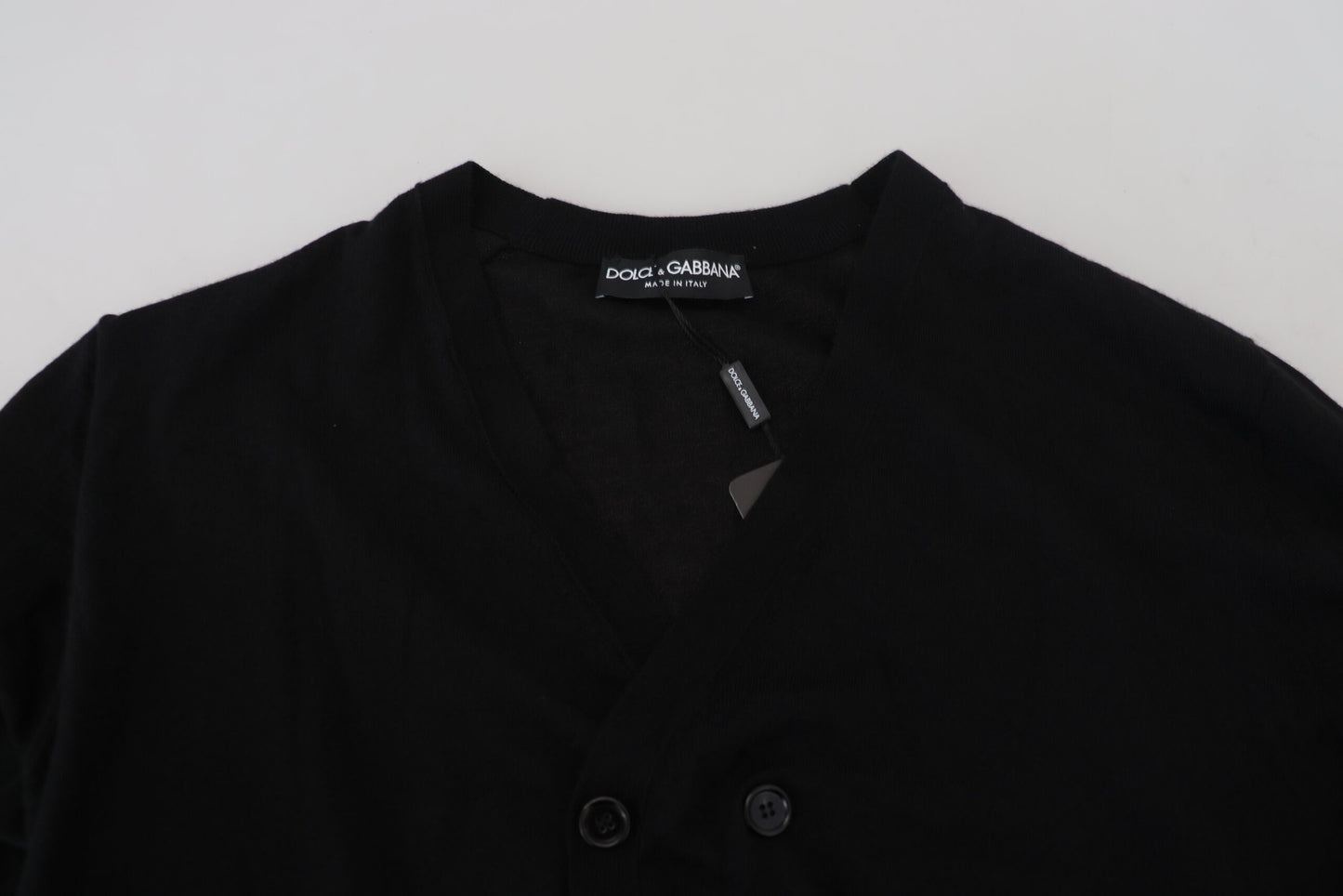 Dolce & Gabbana Elegant Black Cashmere Cardigan Sweater Dolce & Gabbana