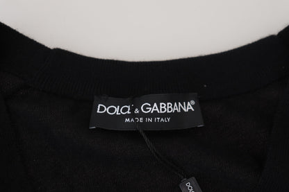 Dolce & Gabbana Elegant Black Cashmere Cardigan Sweater Dolce & Gabbana