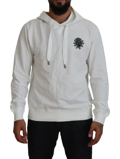 Dolce & Gabbana Elegant White Logo Hooded Sweatshirt Dolce & Gabbana