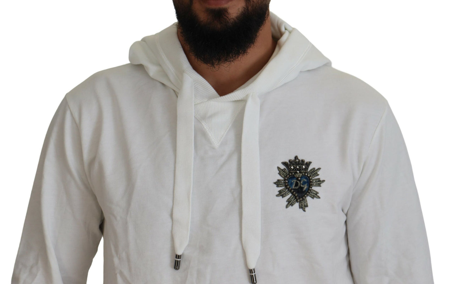 Dolce & Gabbana Elegant White Logo Hooded Sweatshirt Dolce & Gabbana