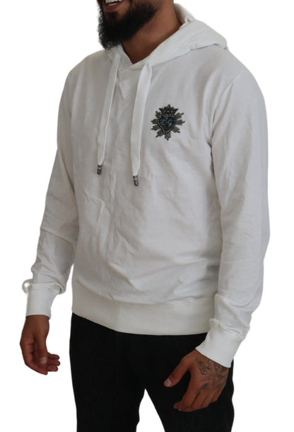 Dolce & Gabbana Elegant White Logo Hooded Sweatshirt Dolce & Gabbana