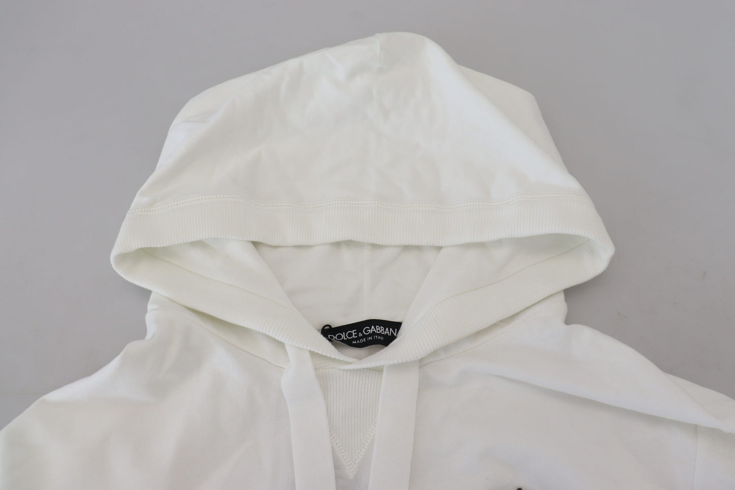 Dolce & Gabbana Elegant White Logo Hooded Sweatshirt Dolce & Gabbana