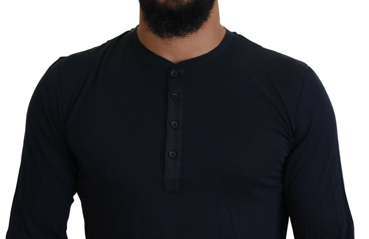 Dolce & Gabbana Elegant Cotton-Silk Blend Blue Pullover Dolce & Gabbana