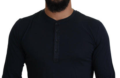 Dolce & Gabbana Elegant Cotton-Silk Blend Blue Pullover Dolce & Gabbana