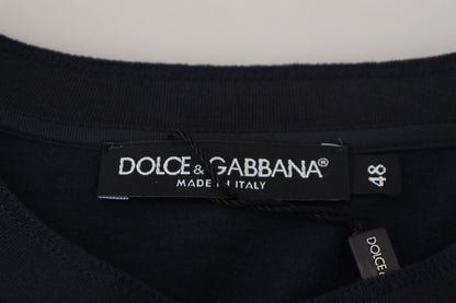 Dolce & Gabbana Elegant Cotton-Silk Blend Blue Pullover Dolce & Gabbana