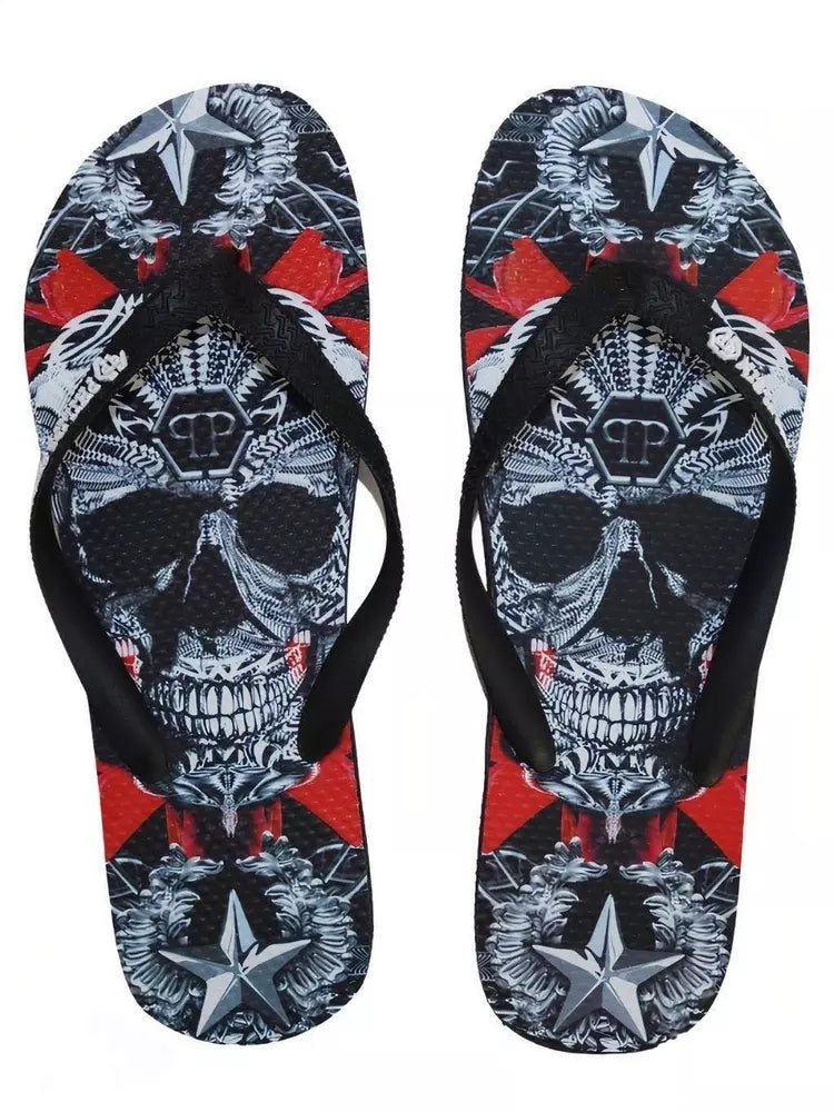 Philipp Plein Multicolor Graphic Flip Flops for Women Philipp Plein