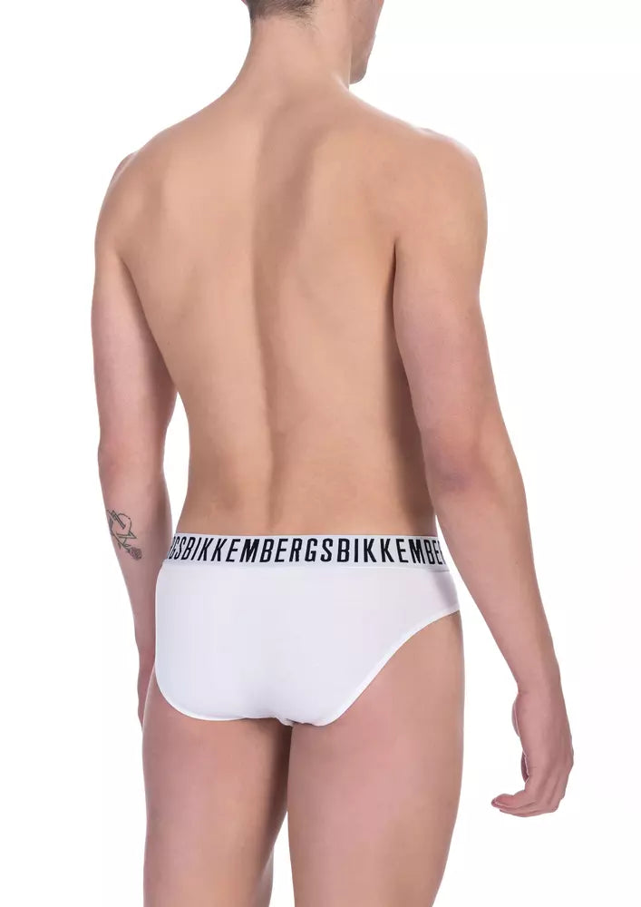 Bikkembergs White Cotton Men Brief Bikkembergs